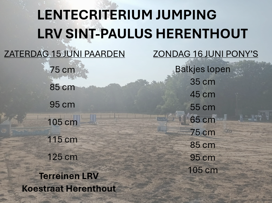 Lentecriterium PONY'S LRV Herenthout